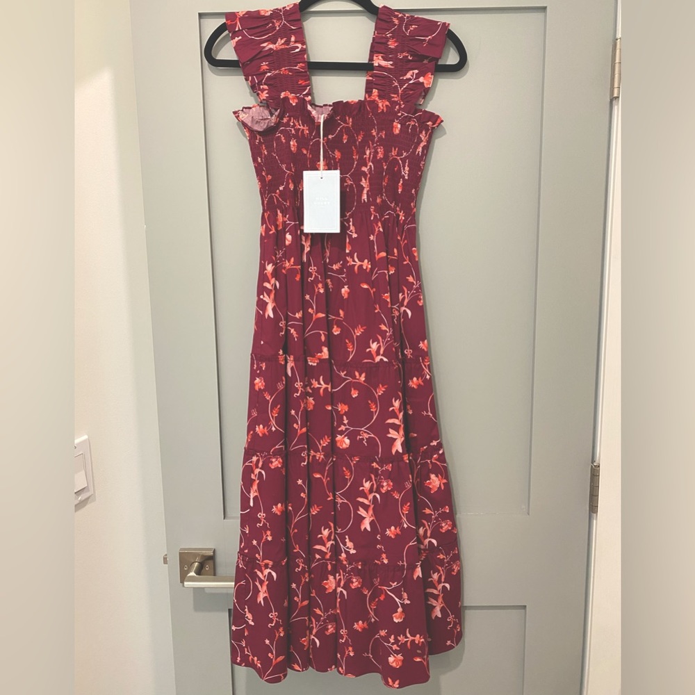 Hill House Ellie Nap Dress - Burgundy Botanical